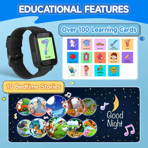 Vista 6 de Reloj para Niños Juguetes para Niños con 26 Juegos, Reloj Inteligente con Cámara para Niños de 4 a 12 Años, Pantalla Táctil, Podómetro, Linterna