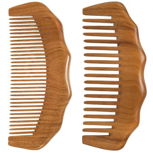 Vista 12 de Paquete de 2 peines de madera, peines para el cabello