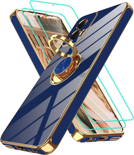 Vista 218 de Funda para Motorola Moto G 5G 2024: Funda Moto G Play 5G 2024 con 2 piezas de protectores de pantalla, soporte de anillo de rotación de 360°