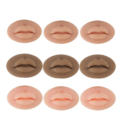Vista 10 de 3 labios falsos, labios de silicona 3D para práctica de maquillaje, labios falsos de silicona suave, para práctica de tatuajes, para práctica
