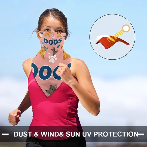 Vista 5 de Bufanda triangular reutilizable con cinta elástica para las orejas, protección solar UV