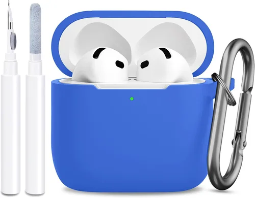 Vista 20 de Funda compatible con AirPods de 4ª generación, funda de silicona protectora suave con kit de limpieza, accesorios para Apple AirPods 4 Gen 2024, LED