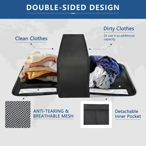 Vista 2 de U+U Large Compression Packing Cubes for Travel, Double-Sided Compression Suitcase Organizer Bag, Expandable Travel Accessories for Separate Clean