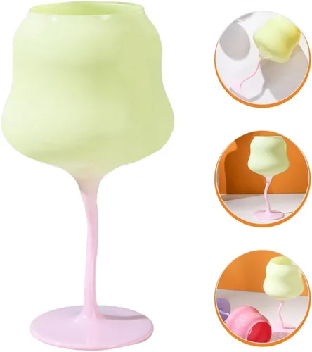 Vista 2 de Gadpiparty Juego de copas de vino con forma de flor, copas de copa de vino, copas de cristal con forma de flor, vasos de tallo para boda, primavera