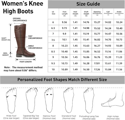 Vista 5 de SelenePair Botas altas hasta la rodilla para mujer, botas de tacón bajo y elásticas, punta redonda, con cremallera lateral, botas de invierno
