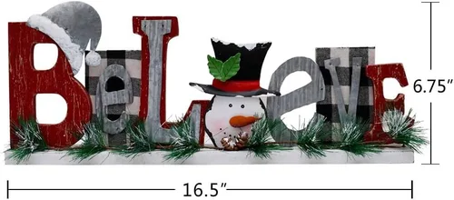 Vista 6 de Decoración de mesa de Navidad de madera, letrero decorativo de muñeco de nieve de madera, centros de mesa de Navidad, decoración de vacaciones