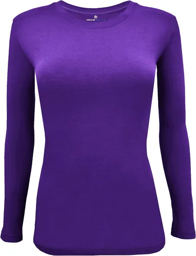 Vista 159 de Natural Uniforms Camiseta Under Scrub para mujer, cuello redondo, manga larga, paquete de 3, paquete múltiple de 3