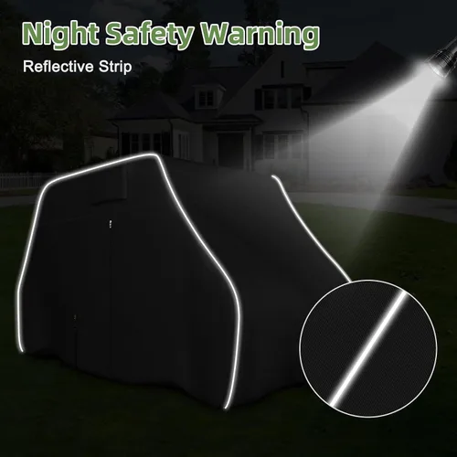 Vista 6 de Funda para carrito de golf de 2/4 pasajeros, impermeable, resistente 600D con tiras reflectantes, ajuste universal para EZGO, Yamaha, Club Car