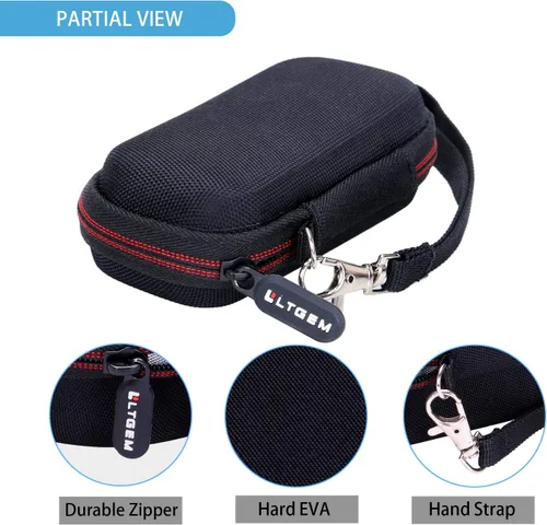 Vista 4 de LTGEM - Funda compatible con grabadora de voz digital activada por voz (interior: 4.1"x2.1"x0.7"), negro+gris