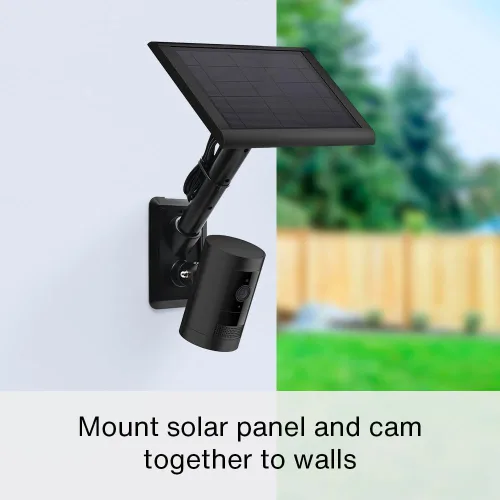 Vista 2 de Soporte de pared 2 en 1 para Ring, Arlo, y cámaras y paneles solares con agujero para tornillo de 1/4"-20 - Negro Soporte roscado universal