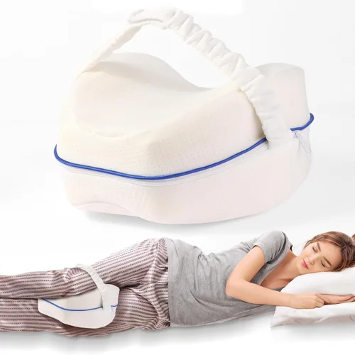 Vista 8 de Almohada de rodilla para personas que duermen de lado para dolor de espalda, almohada de piernas para dormir de lado, cojín de espuma viscoelástica