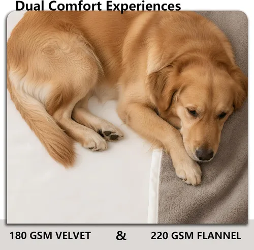Vista 4 de Manta impermeable para perros pequeños, a prueba de fugas, manta reversible para sofá, cama, protector de muebles lavable a máquina, 25 x 35 Beige