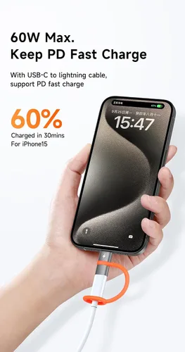 Vista 3 de mcdodo Adaptador Lightning hembra a USB C macho de 60 W Lightning a Tipo-C, compatible con carga y transferencia de datos para iPhone 15 16