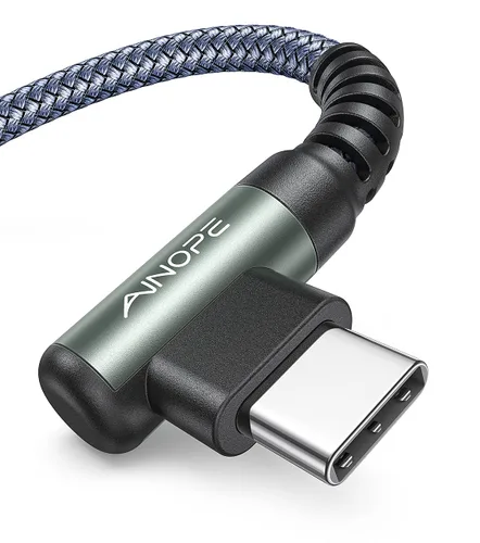 Vista 12 de AINOPE - Cable USB C de 1 metro en ángulo recto, paquete de 2 cables USB a USB C de 1 metro, cable USB A a USB C trenzado de nailon de 3.1A de carga