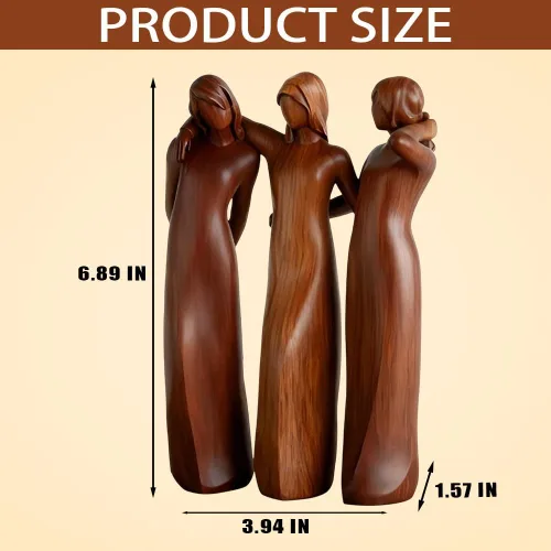 Vista 2 de Figura de resina pintada a mano para hermanas, estatua de la amistad para mujeres, símbolo atemporal de unidad, regalos del día de la amistad