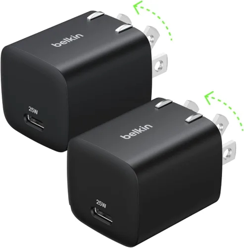 Vista 11 de Belkin Bloque de Carga USB C 25W (Paquete de 2) Incluye Cable USB C - Carga Rápida PD3.0 PPS para Samsung Galaxy S25, S24, Apple iPhone 17, Air