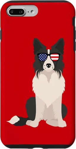 Vista 12 de Border Collie July 4th Patriotic American Sunglasses Dog Case for iPhone 16