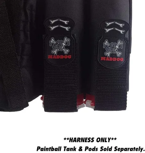 Vista 6 de Maddog Paquete de arnés vertical de paintball 4+1 Cinturón de soporte para cápsulas de paintball con bolsa para hasta 88ci. Botella de tanque