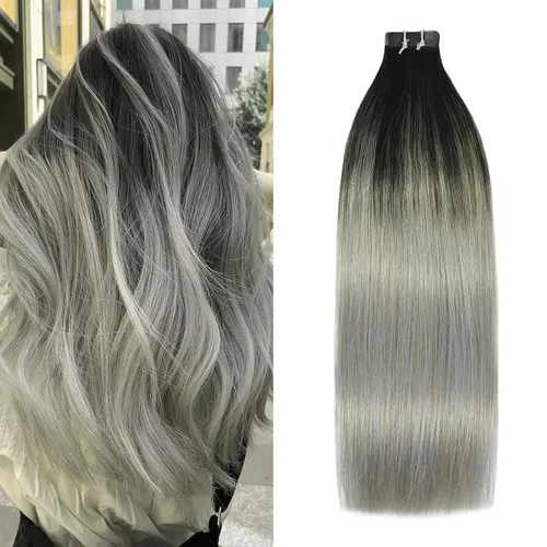 Vista 25 de WindTouch Extensiones de cabello humano con cinta adhesiva, color rojo, 20 unidades, 14 pulgadas, #rojo, 1.06 oz