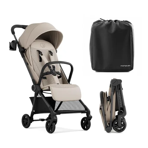 Vista 18 de Mompush Nexis - Cochecito de viaje ligero de fibra de carbono, equipaje de Negro