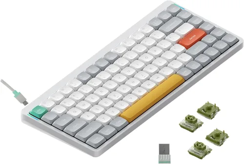 Vista 14 de NuPhy Air75 V2 Teclado mecánico portátil de 75% de bajo perfil, teclado inalámbrico, compatible con Bluetooth/2.4G/USB-C, teclados RGB Bluetooth