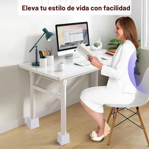 Vista 6 de Elevadores de cama resistentes de 8 pulgadas, juego de 4 elevadores ajustables para muebles, alturas de elevación de 3, 5 y 8 pulgadas, soporta