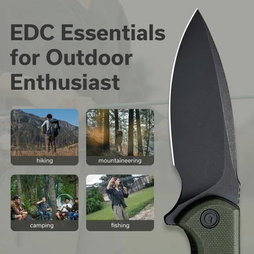Vista 6 de CIVIVI Mini Praxis - Cuchillo de bolsillo plegable, hoja de acero D2 de 2.98 pulgadas, mango G10, pequeño cuchillo EDC con clip de bolsillo