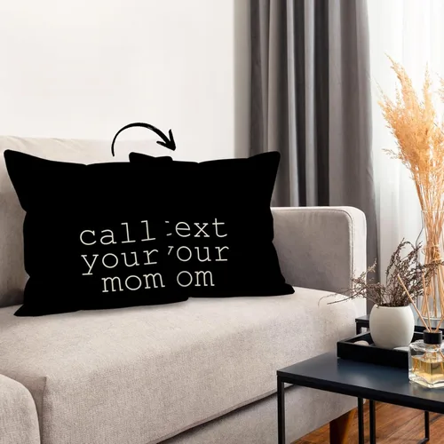 Vista 7 de Call Text Your Mom - Funda de almohada reversible de lino de 18 x 18 pulgadas, fundas de almohada para aula, regalos de graduación para decoración