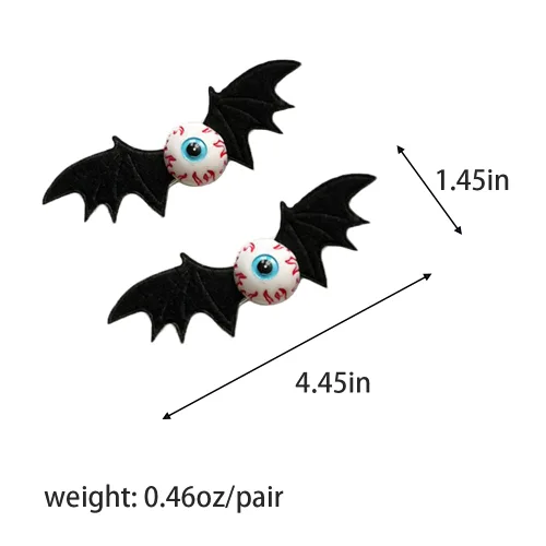 Vista 2 de 1 par de pinzas para el cabello de Halloween, ojo de diablo, accesorios para el cabello, disfraz de cosplay, disfraz de murciélago y cuernos