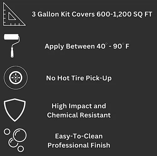 Vista 5 de RS9000 MVB Epoxy Fast BaseCoat Kit de 3 galones Gris Sistema de revestimiento de piso Kit de epoxi para piso de garaje Grado comercial