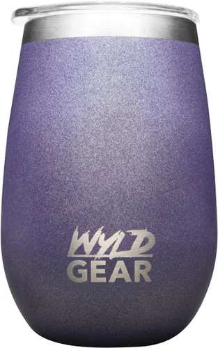 Vista 5 de Wyld Gear Vaso para whisky y vino, acero inoxidable, aislado al vacío con 2 tapas, 12 onzas, granate