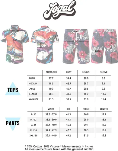 Vista 7 de Jogal - Camisa hawaiana de manga corta con botones para hombre