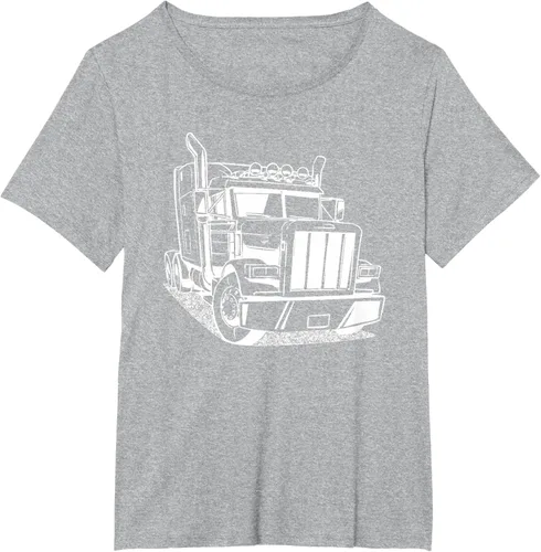 Vista 88 de Diesel Big Rig 18 Wheeler - Camiseta de camionero para camionero, Negro, S
