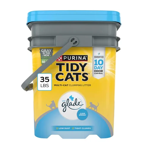 Vista 11 de Purina Tidy Cats Arena para gatos liviana, bajo polvo, aglomerante, LightWeight Glade Clean Blossoms arena para múltiples gatos - envase de 6 lb
