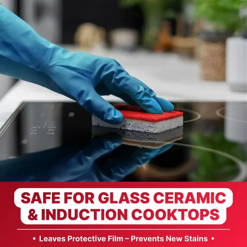 Vista 4 de Nordicare Limpiador de vitrocerámica para estufas, limpiador de placas de inducción, esmalte y protector para uso diario, no necesita almohadilla