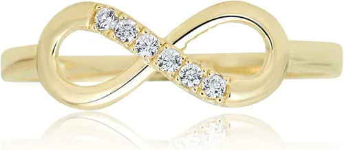Vista 6 de AVORA Anillo de moda infinito con diamantes de imitación de oro de 10 quilates Oro Blanco