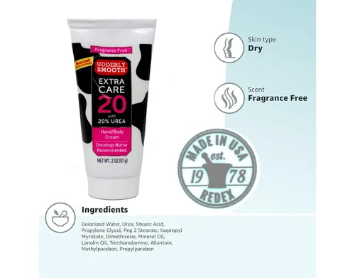 Vista 6 de Udderly Smooth Manos y cuerpo, cuidado extra 20 crema 2 oz
