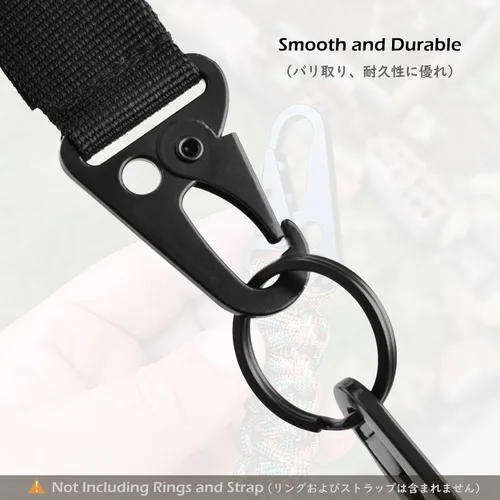 Vista 4 de TRIWONDER Clips de boca ampliados HK Gancho de alta resistencia Ganchos a presión Clips de honda para Paracord al aire libre bolsa mochila