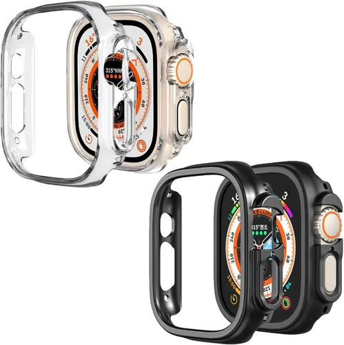 Vista 24 de Funda rígida de policarbonato compatible con Apple Watch Ultra 3/2/1 de 1.732 pulgadas, resistente a impactos, a prueba de golpes, con borde