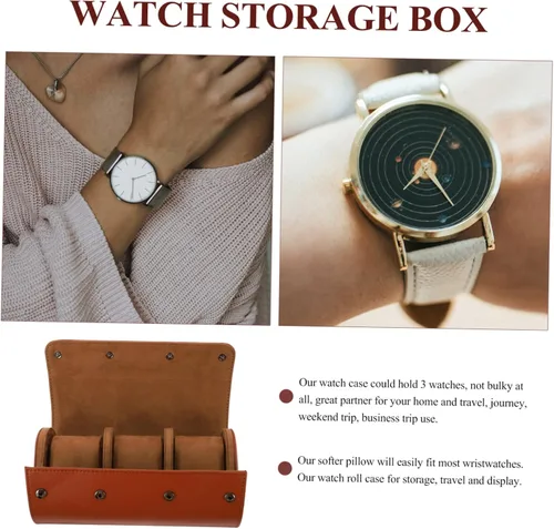 Vista 9 de Holibanna 3 Reloj Caja de Almacenamiento Correa Padre