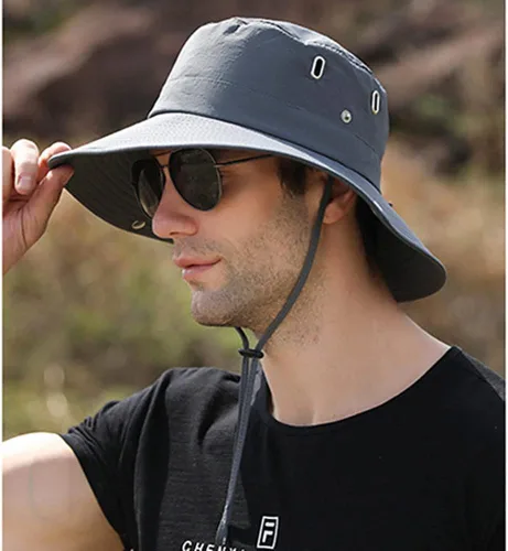 Vista 2 de Sombrero de sol plegable con protección solar UV, impermeable, transpirable, ala ancha