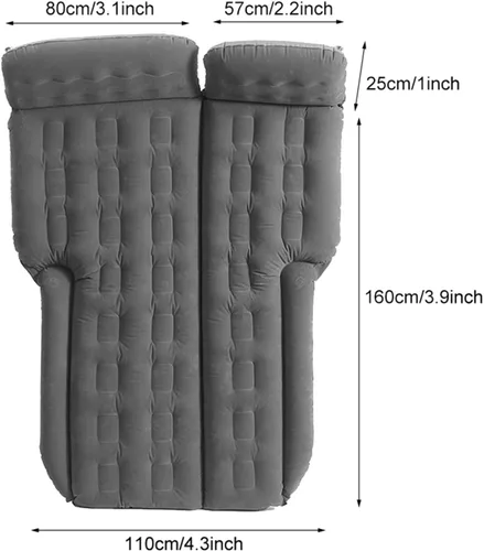 Vista 5 de 72.8 * 43.3 in SUV Colchón inflable viaje camping coche cama de aire asiento trasero (gris)