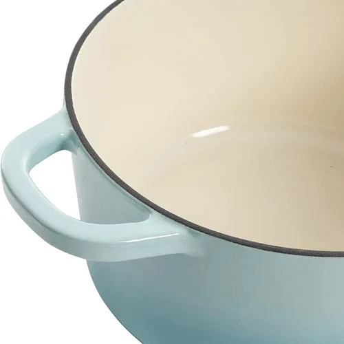 Vista 2 de Crock-Pot Horno Holandés Artesanal Redondo de Hierro Fundido Esmaltado, 3 Cuartos, Aqua