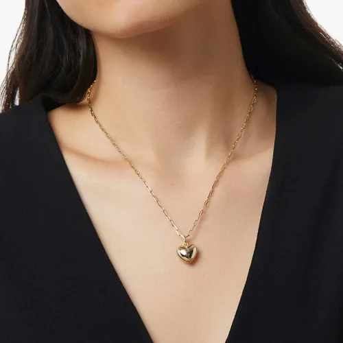 Vista 4 de Lindos collares de corazón para mujer, collar de corazón abierto de oro de 14 quilates, collar con dije de corazón de oro delicado, joyería estética