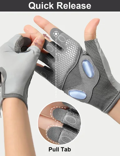 Vista 4 de SUJAYU Guantes de entrenamiento para mujeres y hombres, guantes de levantamiento de pesas para gimnasio