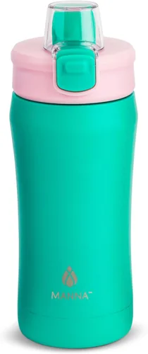 Vista 6 de Manna Botella de acero inoxidable con tapa de bloqueo a presión y boquilla para sorber - 16 onzas - Blazer Powder Coat