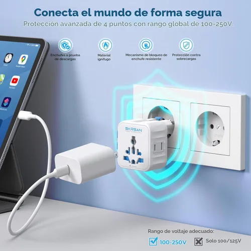Vista 7 de Aura Mini - Enchufe global, 2 unidades, tamaño bolsillo