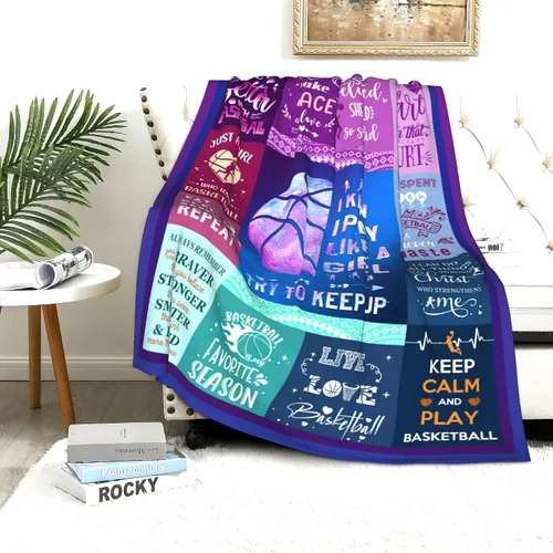 Vista 2 de Manta de Regalos de Baloncesto para Niñas y Mujeres Manta de Tiro de Baloncesto de Franela Ultra Suave Mercancía Regalos Deportivos para Amantes