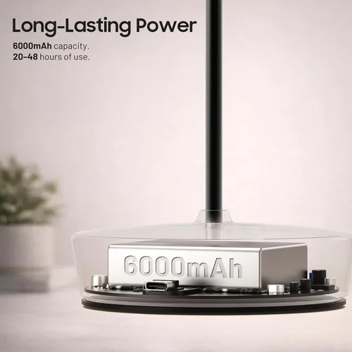 Vista 6 de Paquete de 2 lámparas de mesa LED inalámbricas, luz de mesa recargable, lámpara de mesa regulable de 3 colores, luz de mesa portátil