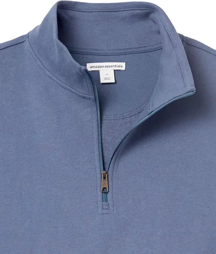 Vista 5 de Tienda Essentials Sudadera ligera de rizo francés con cremallera de un cuarto para hombre